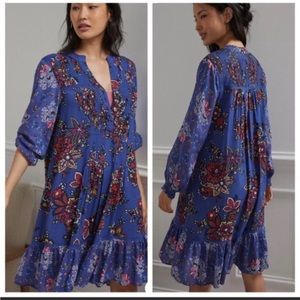 Anthropologie Diana Pintucked Tunic Dress Size XS